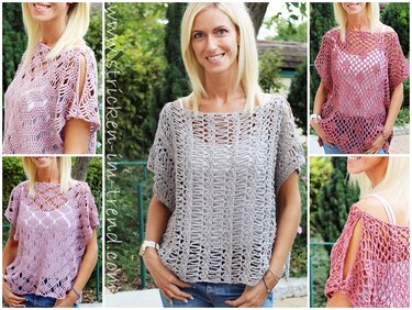 Crochet Pattern for Top | 3 Tops – 3 Patterns – 3 Colors | RUSTICHELLO #1