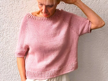 Shirt, Pullover, Raglan von oben "Like a Lady" , Gr. S-XXXL, elegant - Stricken