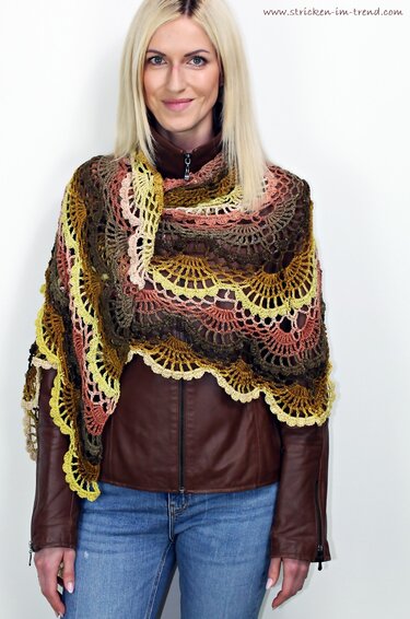 Crochet pattern for triangular scarf | 1-2-3 IDEEN #6 | BioTronik #5