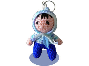 Crochet pattern: keychain forest spirit Hano!