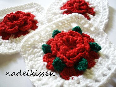Rosen- Granny 3D H&auml;kelanleitung - Häkeln