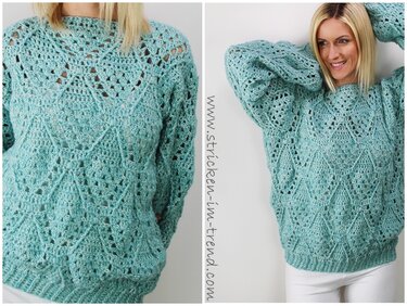 Crochet Pattern for a Sweater in Lace Stitches | Oversized SYDNEY #1