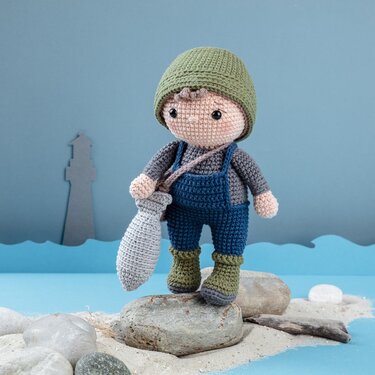 Häkelanleitung Angler Fritz