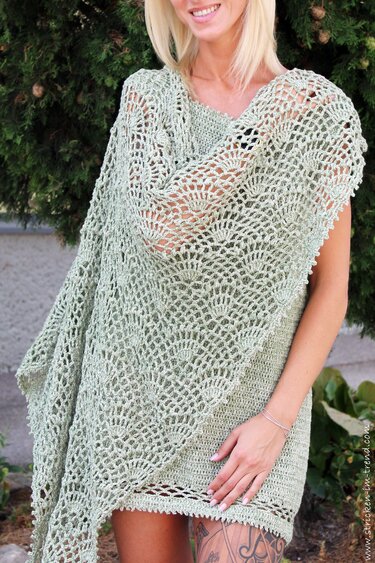 Crochet pattern for crochet dress and triangular scarf | Duo VivaSummer #1