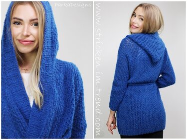 Knitting pattern for women's vest | Hooded Jacket AlpacaWool #4