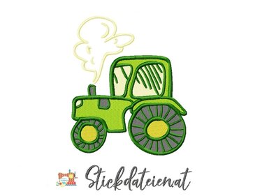 Stickdatei Traktor, Bauernhof Stickvorlage, John Deer Stickdatei in 4 Größe - Sticken