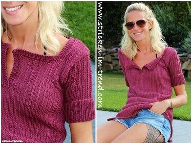 Knitting Pattern for Summer Top / Polo | PoloTunic BioCotton #1