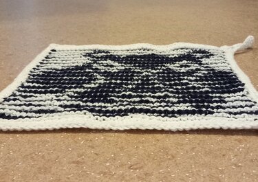 Nilpferd - Schattenstrick-Tier z.B. für Topf- oder Spüllappen - Stricken