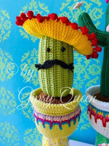 Häkelanleitung Kaktus Karlotta und Karlos Türstopper