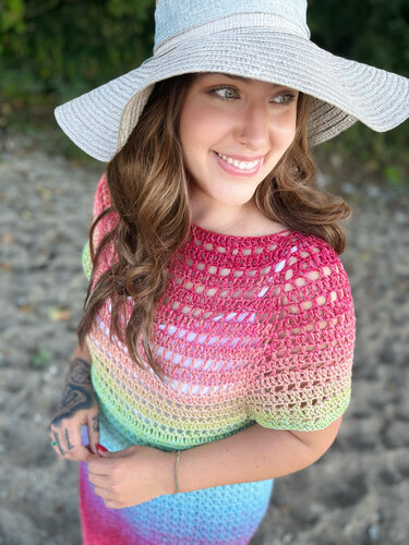 Häkelanleitung Maxikleid "REGENBOGEN"