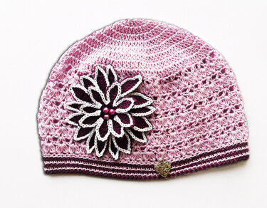 Sommermütze für Babys/Kinder "Große Blume", alle Gr. - Häkeln