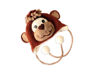 Kindermütze (Faschingmütze) "Äffchen", alle Gr. - Häkeln