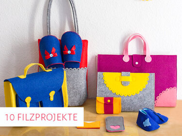 10 Nähprojekte mit Filz: Taschen, Hausschuhe, Etuis & mehr - Basteln