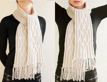 warm winter scarf "Let it snow!", size 20 cm x 150 cm - Crochet