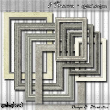 8 Holzrahmen - Shabby Chic - für digitale Fotos - Basteln