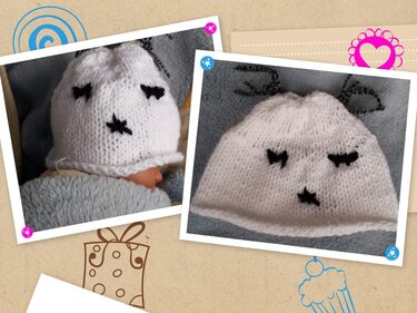 Strickanleitung Babymütze Panda