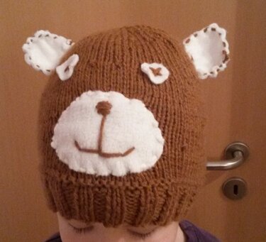 Strickanleitung Teddy-Kindermütze (tragbar ab 6 Jahren)