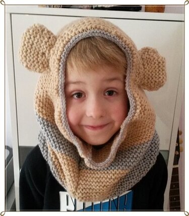 Strickanleitung Loopbärenmütze für Kinder und Erwachsene ab 8 Jahre