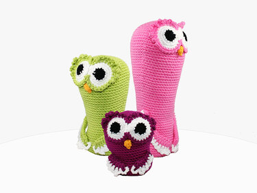 Owls Trio - 3 sizes - Crochet Pattern