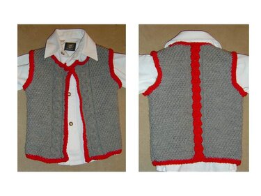 Baby-Trachten-Strickweste Gr. 86/92 mit Intarsien-Zopf - Stricken