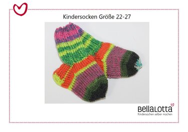 Bunte gestrickte Kindersocken, Größe 22–27