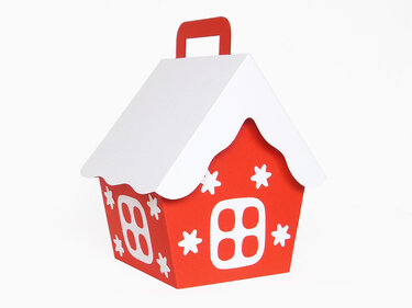 Weihnachtliche Geschenkverpackung - Häuschen – Bastelvorlagen und Anleitung - Basteln