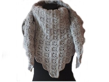 Häkelanleitung Maramikano großes Häkeltuch, Dreieckstuch, Lochmuster