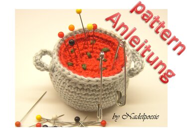 Soup pott pin cushion - Crochet