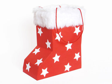 Nikolausstiefel mit Webpelzbesatz – Bastelvorlagen und Anleitung - Basteln