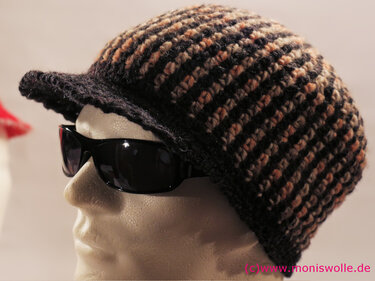 Joe's Cap - Cap for men with peak - Size: 4 1/2 (35)   to  8 (64)  - Crochet