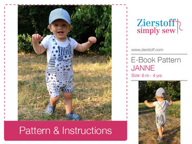 JANNEs trouser suit / overall pattern, sizes 62-104 / 6 mo. – 4/5 yrs. - Sewing