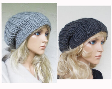 Strickanleitung für lässige Beanie, Strickmütze, unisex, one size, slouchy, LFB333