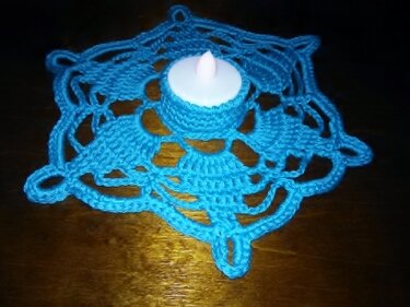 Teelicht " Snow- Crystal " - Häkeln