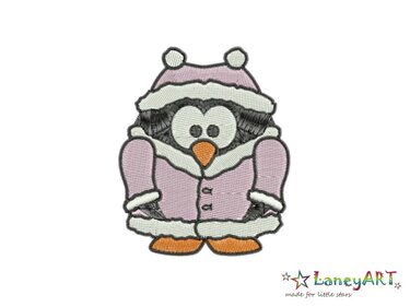 Stickdatei "Pinguinfrau / Pinguin Winter" Pes Format (Deco, Brother, Babylock) - Sticken
