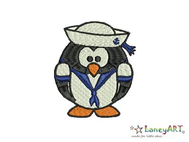 Stickdatei "Pinguin Segler" Pes Format (Deco, Brother, Babylock) - Sticken