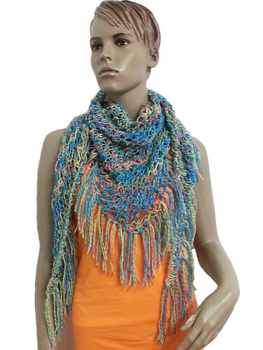 Strickanleitung großes Halstuch mit Fransen