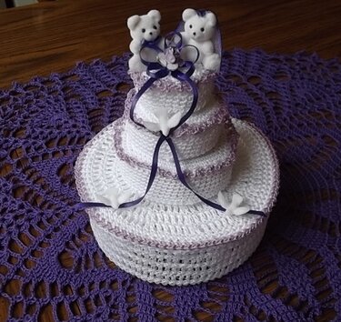 Wedding cake Trinket Box PDF - Crochet