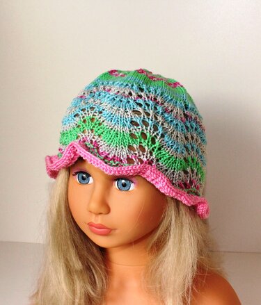 Strickanleitung Sommerhut für Kleinkinder, ca. 1 - 2 Jahre, Kopfumfang 46 - 48 cm