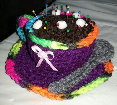 Hot Cocoa Pin Cushion - Crochet