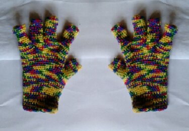 Fahrradhandachuhe gehäkelt in Papagei Farbe - Häkeln