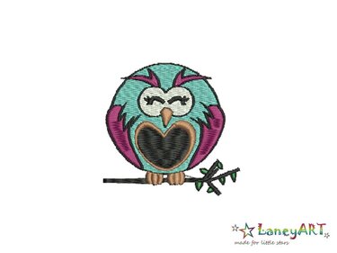 Stickdatei/ Stickmotiv "Eule Ast" Pes Format (Deco, Brother, Babylock)  - Sticken