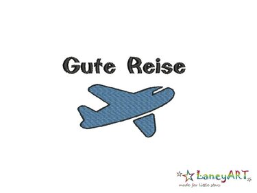 Stickdatei/ Stickmotiv "Flugzeug / Gute Reise" Pes Format (Deco, Brother, Babylock)  - Sticken