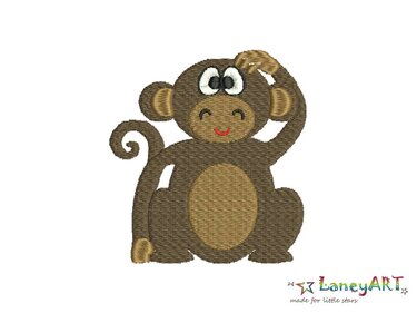 Stickdatei/ Stickmotiv "Affe" Pes Format (Deco, Brother, Babylock)  - Sticken