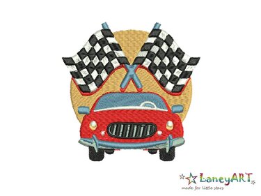 Stickdatei "Autorennen" Pes Format (Deco, Brother, Babylock)  - Sticken