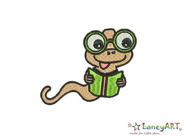Stickdatei "Bücherwurm / Schulanfang / Lesen" Pes Format (Deco, Brother, Babylock)  - Sticken