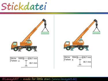 Stickdatei "Autokran" - Sticken