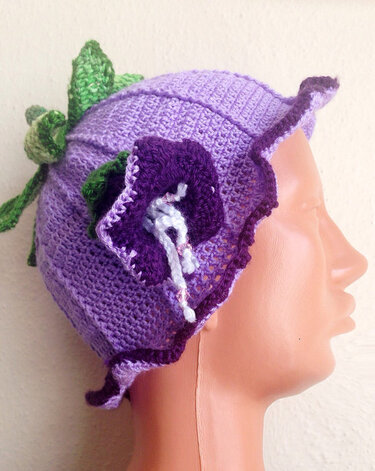 English Pattern Girl's Hat, Flower hat for Girls, baby to kids size available  - Crochet