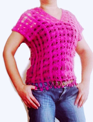 Pattern Crochet Tee Top, Adult Vest for Beginners size small to Large