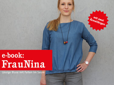 FrauNina - Damenbluse mit Falten im Saum XS-XL