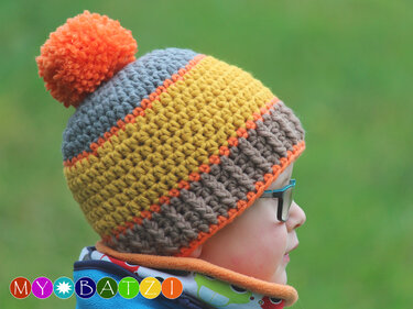 Häkelanleitung Mütze mit Bommel